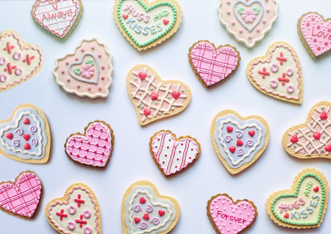 valentine's day, valentine, cookies